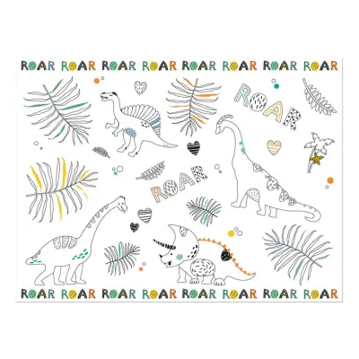 Bordstabletter Målarduk Dino Roar - 6-pack