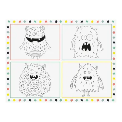 Bordstabletter Målarduk Monster Bash - 6-pack