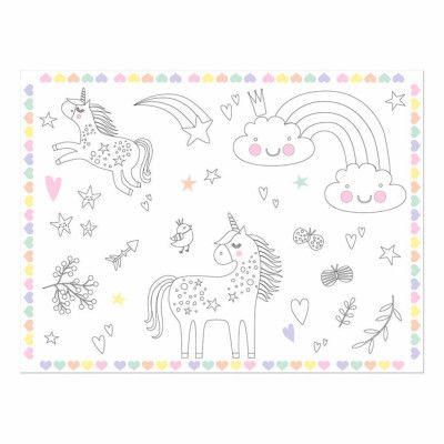 Bordstabletter Målarduk Unicorns&Rainbows - 6-pack