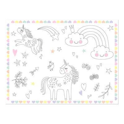 Bordstabletter Målarduk Unicorns&Rainbows - 6-pack