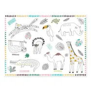 Bordstabletter Målarduk Zoo Party - 6-pack