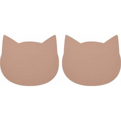 Liewood underlägg silikon Gada 2-pack, cat dark rose