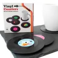 Glasunderlägg Vinylskivor Retro - 6-pack