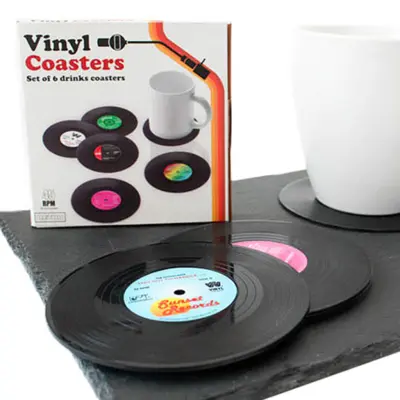 Glasunderlägg Vinylskivor Retro - 6-pack