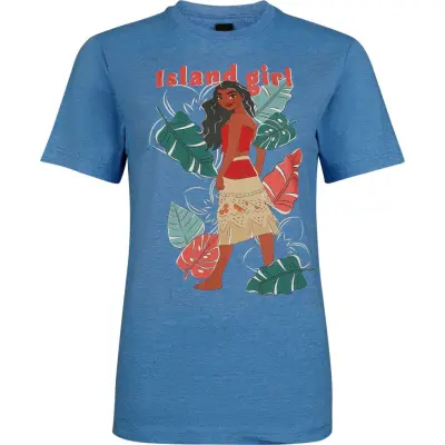 Vaiana - Anime T-shirt - Vaiana Floral Portrant - S XXL - för Dam - kungsblå
